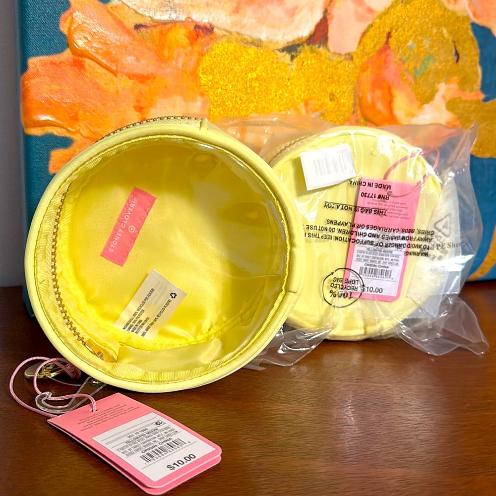 Stoney Clover Lane round yellow mini pouches (target collection) w/ clear front